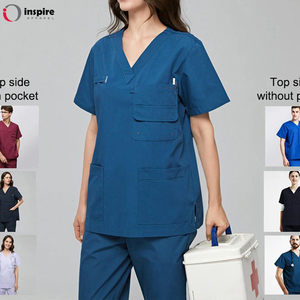 New Dress Summer Uniform Ladies <b>Scrub</b> Suit Solid Design <b>Scrub</b> Sets <b>Nursing</b> <b>Scrubs</b> Uniforms Sets by Inspire Apparel - Product Image 5