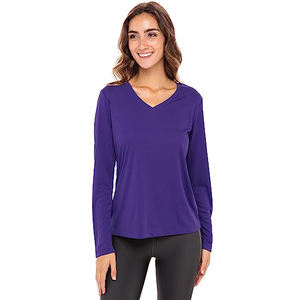 Alta calidad, cómodo, el mejor tamaño personalizado, Material de poliéster 100%, ropa deportiva para mujer, camisa fresca, camisas húmedas para mujer - Product Image 2