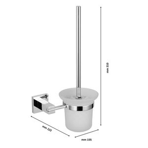 Portaspazzolino da parete in ottone cromato lucido con confezione in vetro AMG da 1 - Product Image 2