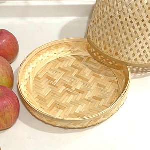 Vintage Winnowing Storage Basket for Meal Reusable Bamboo Food <b>Tent</b> <b>Cover</b> Dinning Accessories - Product Image 4