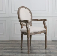 Chaise de salle à manger en bois massif de style Louis français vieilli pour la maison, le bureau et le bar à domicile