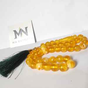 Chapelet en résine écologique artisanal, accessoires de prière Tasbih, vente en gros, perles en résine naturelle, formes variées, pour la maison - Product Image 2