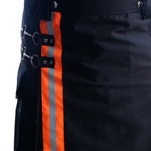 COSH-Kilt de bombero de algodón, falda escocesa de alta visibilidad de bombero, color negro escocés - Product Image 6