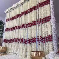 Guirlandes de fleurs artificielles indiennes faites à la main (jasmin, rose, mogra) pour rideaux de Nikkah, décoration intérieure et extérieure pour mariages musulmans et événements