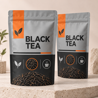 Sachet souple personnalisé avec logo pour thé noir en vrac, haute barrière, emballage alimentaire flexible