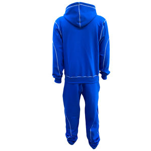 Conjunto de Sudadera con Capucha de Algodón Personalizada con Logotipo Bordado, Costura en Contraste, Chándal Deportivo Informal para Hombre - Product Image 2