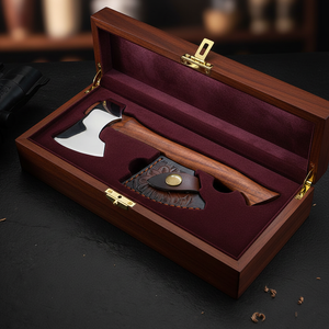 Hache industrielle multifonctionnelle portable en acier forgé à haute teneur en carbone avec manche en acier pour le camping, la coupe de bois de chauffage, la combustion et les travaux de bricolage - Product Image 4