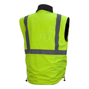 Men's Reflective Zippered <b>Jacket</b> Comfortable Collar Breathable and Safety Features for High Visibility - Product Image 4