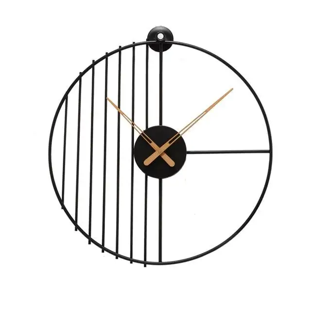 Hot Selling Decorative Black Powder Coated Wall Clock For Living Room Hotel Restaurant Cafes