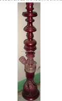 Chicha Farida de luxe égyptienne sur mesure, en bois sculpté et laiton, modèle Wonder Hookah Mini Type Droit, technique miroir, motif unique