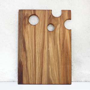 Planche à découper en bois massif, planche à découper en bois dur avec plusieurs trous pour les doigts, design minimaliste moderne pour la cuisine à domicile, restaurant - Product Image 2