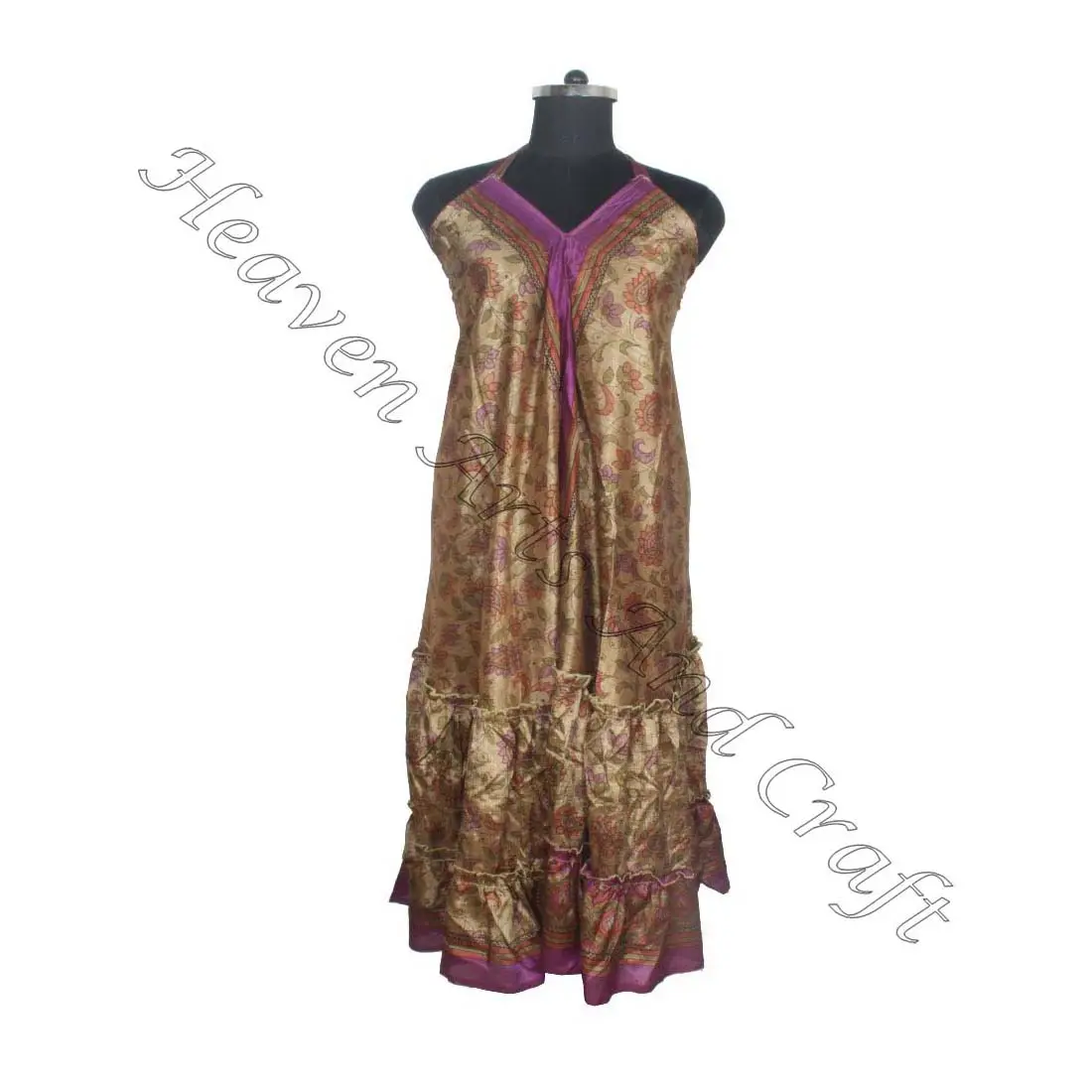 SD013 Saree / Sari / Shari Indian & Pakistani Clothing from India Hippy Boho Latest Traditional Long V-Neck Indian Vintage Sari