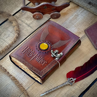 Harry P Magical Wizard Brown Vintage Journal en cuir véritable fait à la main en pierre de sorcellerie Grimoire DeckleEdge carnet de croquis grand cadeau
