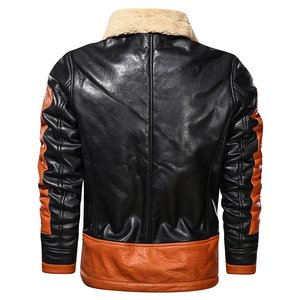 OEM 2022 Offre Spéciale veste en cuir avec Logo brodé personnalisé pour homme, doublure en fourrure - Product Image 6
