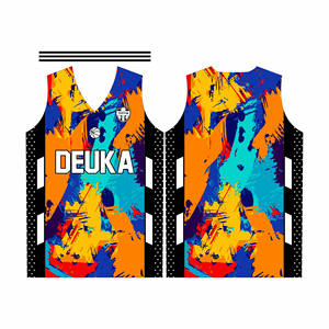 เสื้อบาสเก็ตบอลระบายอากาศได้ดีตามสั่งพิมพ์หมายเลขชื่อตามสั่งเทคนิคพลอยเทียมสำหรับทีมฤดูร้อน - Product Image 2