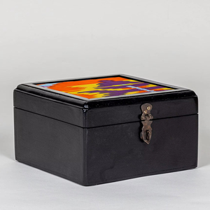Boîte à bijoux en bois massif imprimée, designs personnalisés, surface décorative, œuvre d'art, capacité personnalisable pour créations artisanales exclusives - Product Image 1