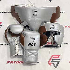 Kit d'entraînement de boxe en cuir de vachette véritable gris argenté, nouveau design, pour entraînement OEM ODM, équipement de boxe professionnel. - Product Image 4