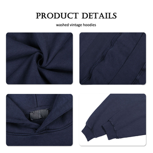 Usine Offre Spéciale 400G Acid Washed Distressed Hoodies pour Hommes Heavyweight Vintage Sweat Coton Hommes Sweat À Capuche - Product Image 6