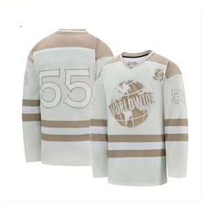 เสื้อฮอกกี้แบบกำหนดเองสำหรับผู้ชายชุดฮ็อกกี้น้ำแข็งแบบมืออาชีพพร้อมชื่อทีมและจำนวนขนาดสำหรับผู้ใหญ่จูเนียร์ - Product Image 6