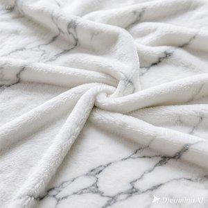 Manta de lana suave de lujo Diseño de mármol blanco acogedor Diseño King Size - Product Image 2