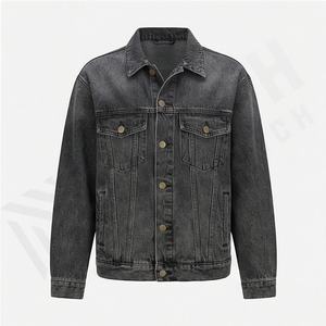 Veste en jean pour homme, style classique, longueur régulière, manches longues, hiver, logo frontal, service OEM, vêtements d'extérieur décontractés de haute qualité - Product Image 1