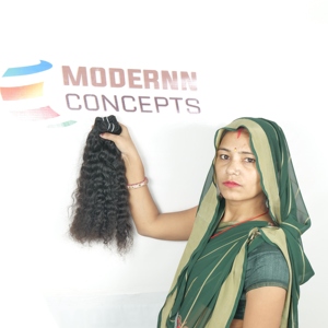 Extensions de cheveux humains vietnamiens du temple bouclé bon marché du vendeur Cuticule alignée et cheveux indiens naturels sans traitement chimique - Product Image 5