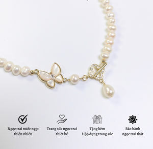 Collier minimaliste délicat en perles, pendentif en perle unique pour un usage quotidien, bijoux fins - Product Image 3