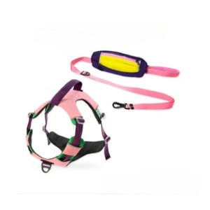 Adjustable Nylon <b>Dog</b> <b>Harness</b> with Buckle Closure for <b>Medium</b> <b>Dogs</b> in Purple Pink Green Colors - Product Image 6