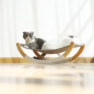 Cama para Mascotas de Mimbre en Tamaño Pequeño y XL con Diseño de Silla Mecedora de Lana Extraíble para Gatos, Patrón Animal Sólido, Embalaje en Caja - Product Image 1