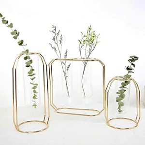 Jarrón de Flores Cilíndrico Alto de Hierro con Alambre Multicolor, Moderno y Elegante, Decoración para Bodas - Product Image 1