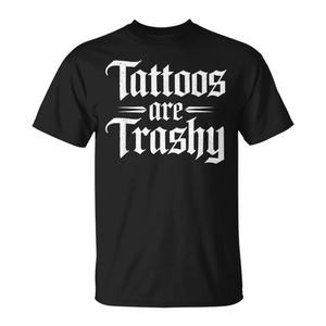 T-shirt Promozionale con Messaggio Sarcasmico Anti-Tatuaggio - Maglietta Scherzosa e Satirica Anti-Tatuaggio - Product Image 1