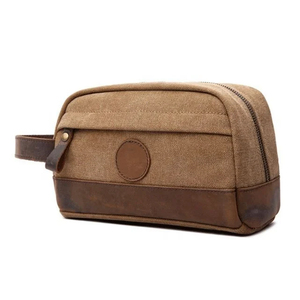 2025 nouveau produit écologique grande capacité toile pour trousse de toilette classique forme carrée noir Durable tissu sac cosmétique - Product Image 1