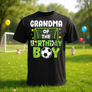 T-shirt coordinata per la famiglia a tema calcio, per la festa di compleanno della nonna o del ragazzo, personalizzabile, design promozionale - Product Image 3