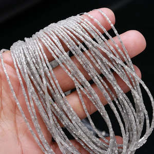 Cuentas de Diamante Blanco Facetado AAA++ en Forma de Tubo, Cuentas de Diamante Blanco Sueltas con Calidad Premium - Product Image 4