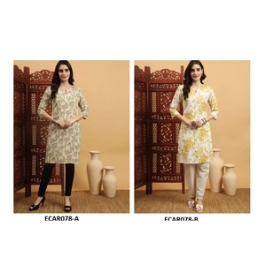 Kurti en rayonne de coton de style traditionnel pour les femmes les plus demandées pour les fêtes de festivals occasions ethniques impression numérique - Product Image 1