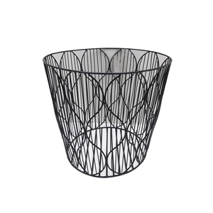Panier haut en fil de fer métallique à vente chaude, de forme ronde, finition noire, pour table, cuisine, fruits, légumes, panier de rangement - Product Image 1