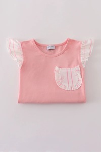 ชุดฤดูร้อนของเด็กผู้หญิงน่ารักลายโบว์สีชมพูกระโปรงแต่งระบายมีสไตล์เสื้อสำหรับกลุ่มอายุของเด็ก - Product Image 4