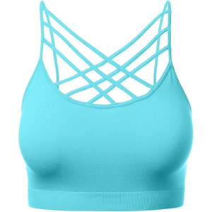 Women Sports Bra <b>Cross</b> Strap Front Soft Stretch Gym Yoga Workout Bra Sweat Wicking Support <b>Fit</b> For Mens - Product Image 4