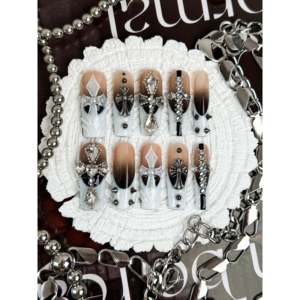 Sacred Noir Press on Nail Cross Design - Product Image 1