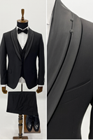 Traje de esmoquin de lujo para hombre, conjunto de tres piezas para novio, blazer formal clásico, chaleco y pantalones, talla grande, lana/seda, elegante e impermeable