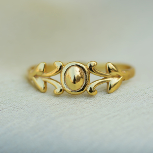 Dainty Floral Ring Brass Jewelry for Women 18k Gold Plated Minimalist <b>Leaf</b> Design Wholesale Rings - Product Image 2