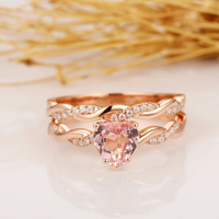 Bague de fiançailles VVS1 personnalisée en forme de cœur 1CT D couleur Ensemble de pierres précieuses pour couple de mariage Bague Moissanite pour femme