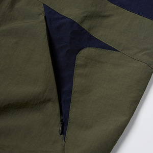 Veste coupe-vent légère pour hommes en gros | Manteau en polyester à blocs de couleurs avec fermeture éclair - Product Image 4