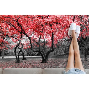 Alfombra con Estampado de Paisaje de Árboles: Alfombra de Terciopelo de Lujo, Gruesa, Antideslizante, con Vista a la Naturaleza - Product Image 3