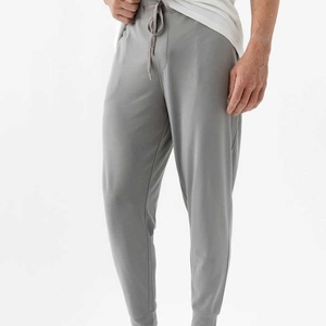 Pantalon de jogging personnalisé pour hommes Pantalon de survêtement en coton de bambou avec poche Pantalon de sport décontracté et respirant pour l'été Motif solide - Product Image 4