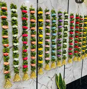 ผ้าลูกปัดกุหลาบและมาลัยดอกมะลิพร้อมลูกปัดผ้าสำหรับงานปาร์ตี้คริสต์มาส haldi mehdi - Product Image 4