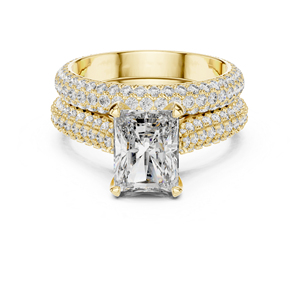 Anillo de Oro Rosa de 14K con Diamante Cultivado en Laboratorio de Corte Radiante, Estilo Vintage para Mujer |   Nuevo Diamante Cultivado Certificado por IGI de 5.20 Ct - Product Image 2