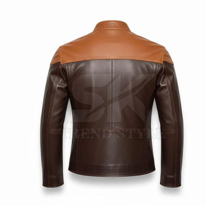Veste en cuir à couleur unie, à effet dégradé, durable, de haute qualité, tendance, design élégant, vêtement d'extérieur moderne et urbain - Product Image 2