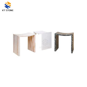 Taburete Otomano de Mármol Natural Acanalado para Sofá, Mueble de Ocio, Decoración del Hogar, Taburete de Cerámica con Textura de Mármol - Product Image 3