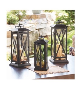 Best Quality 2025 Handmade <b>Black</b> Candle Holder <b>Lantern</b> Metal and Glass Design with Iron and Steel Materials Garden Decoration - Product Image 4